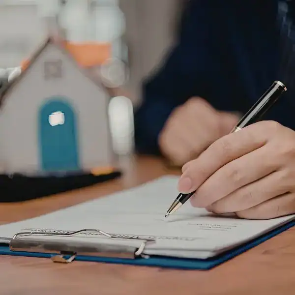 Can my Neighbour attach a fence to my wall? 5 Party Wall Mediation in Ipswich , a Mediator is signing a Final Party Wall Agreement