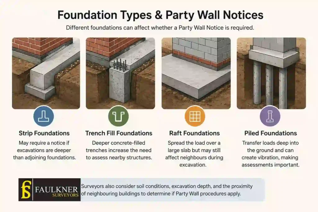 How Do Construction Methods Affect Party Wall Requirements? A Homeowner’s Guide 1 How Do Different Foundation Types Influence Party Wall Notices Ipswich?
